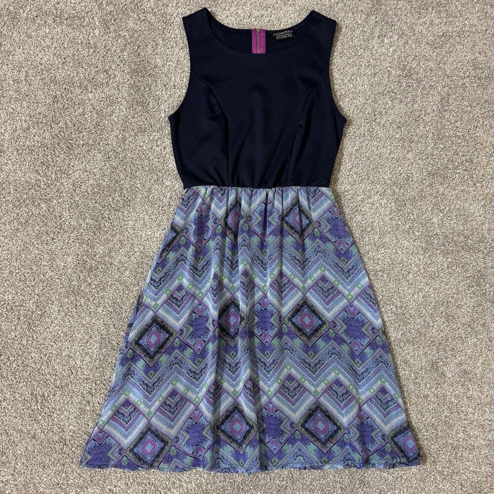 Papermoon Stitch Fix Dress Womens Small Multicolor Chevron Fit & Flare Sundress